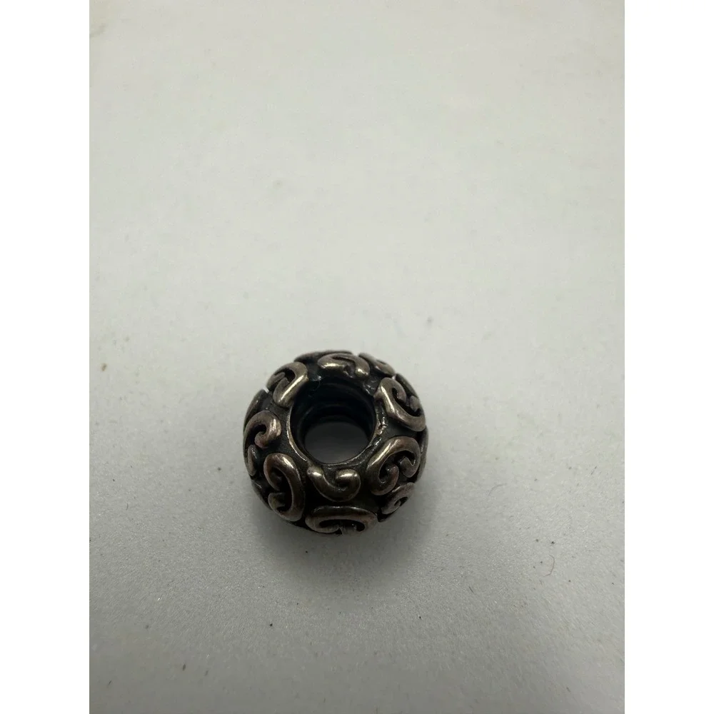 Pandora Sterling Silver Scroll Swirl Openwork Filigree Charm Bead 790453 Retired